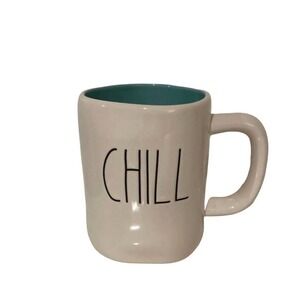 Rae Dunn Chill Mug Cream Turquoise Interior